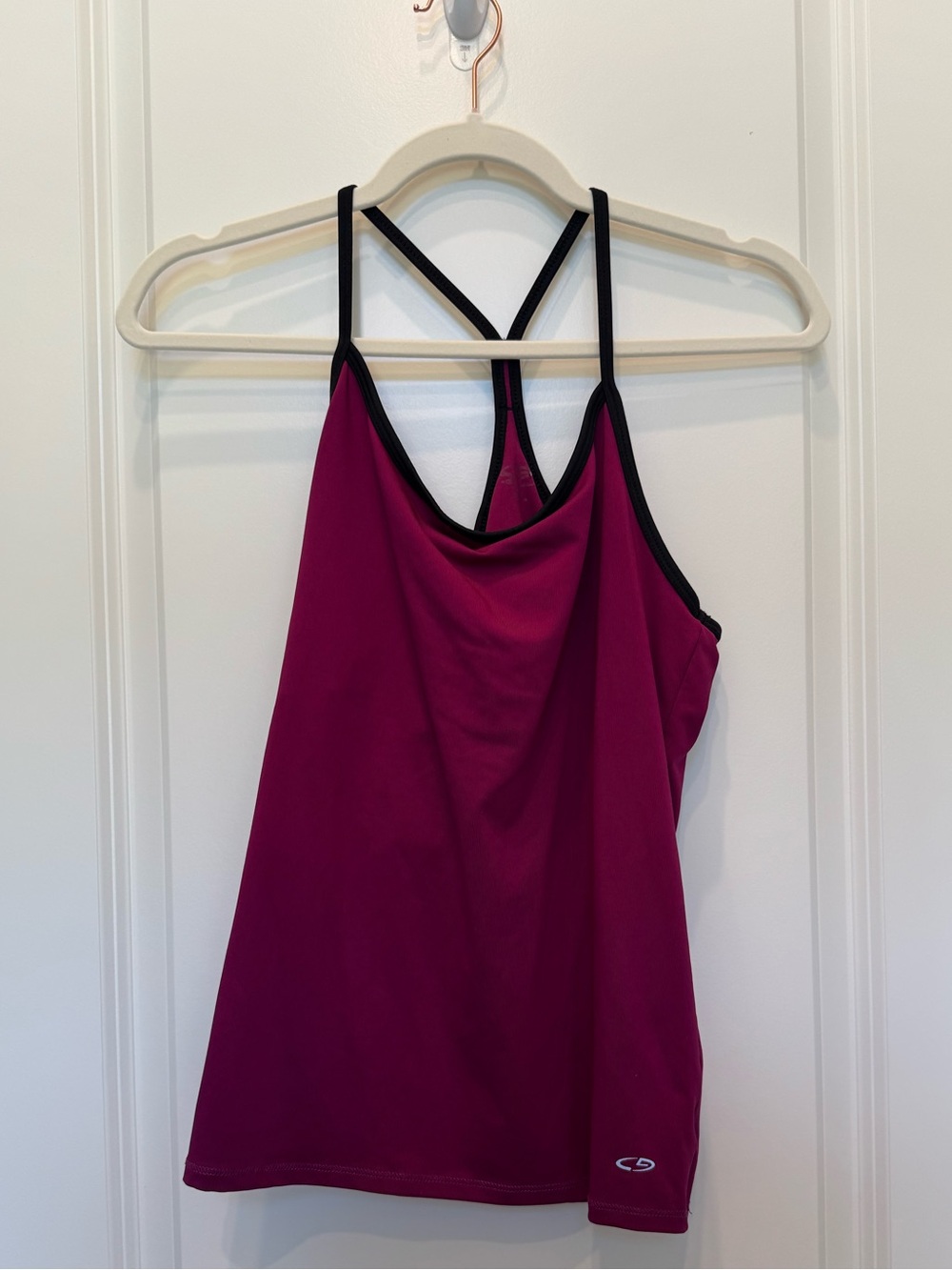 Magenta Athletic Tank with Black Trim
